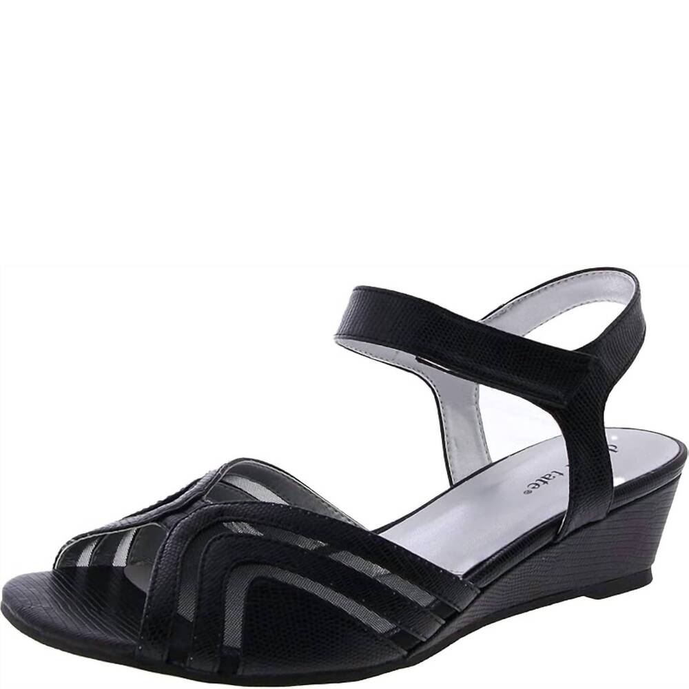 NEW DAVID TATE women's admire lizard print sandals in black